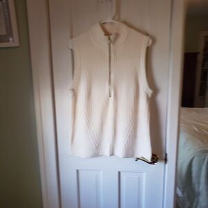 Talbots Ribbed Half Zip Sweater Vest